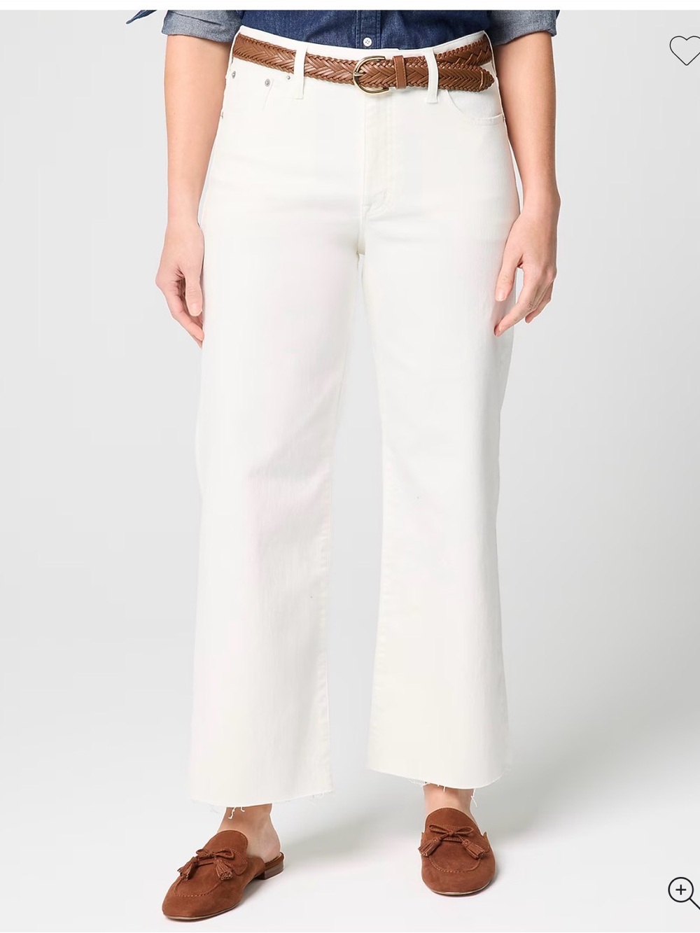 J. Crew Curvy Wide-leg Crop White Jeans